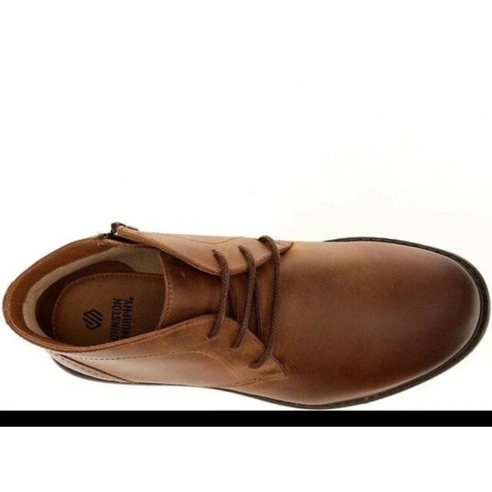 Johnston & Murphy Big Boys Calder Leather Lace Up Chukka Boots Youth  Sz 2 Brown